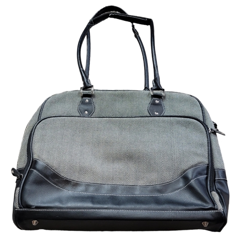 21. ME for her Professional Mobile Laptop Bag Herringbone Pattern grey and black